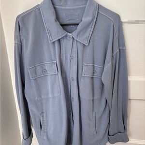 Thread & Supply Light Blue Button-Down Shirt Jacket